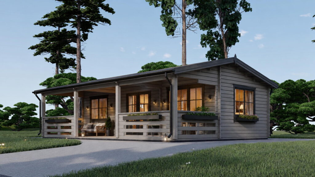 Casa modulara din lemn pin nordic la cheie prefabricata