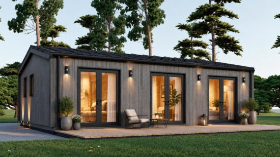 Casa modulara din lemn pin nordic la cheie prefabricata