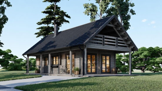 Casa modulara din lemn pin nordic la cheie prefabricata
