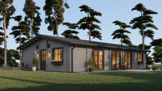 Casa modulara din lemn pin nordic la cheie prefabricata