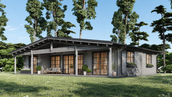 Casa modulara din lemn pin nordic la cheie prefabricata