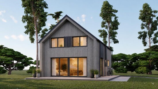 Casa modulara din lemn pin nordic la cheie prefabricata