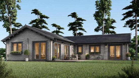 Casa modulara din lemn pin nordic la cheie prefabricata