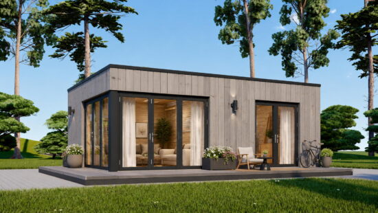 Casa modulara din lemn pin nordic la cheie prefabricata