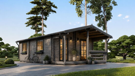 Casa modulara din lemn pin nordic la cheie prefabricata