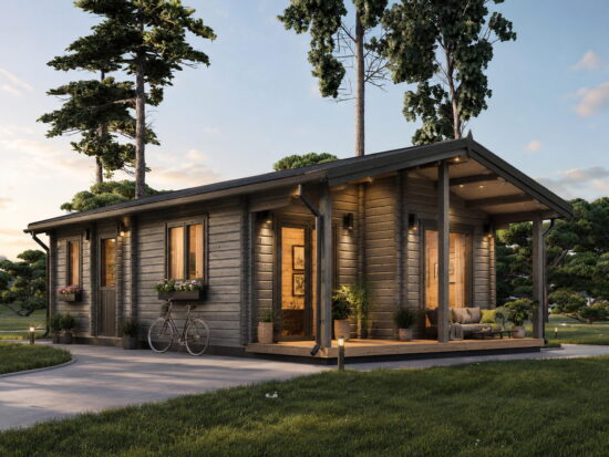 Casa modulara din lemn pin nordic la cheie prefabricata