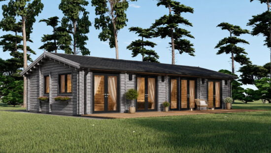 Casa modulara din lemn pin nordic la cheie prefabricata