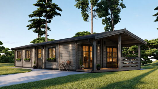 Casa modulara din lemn pin nordic la cheie prefabricata