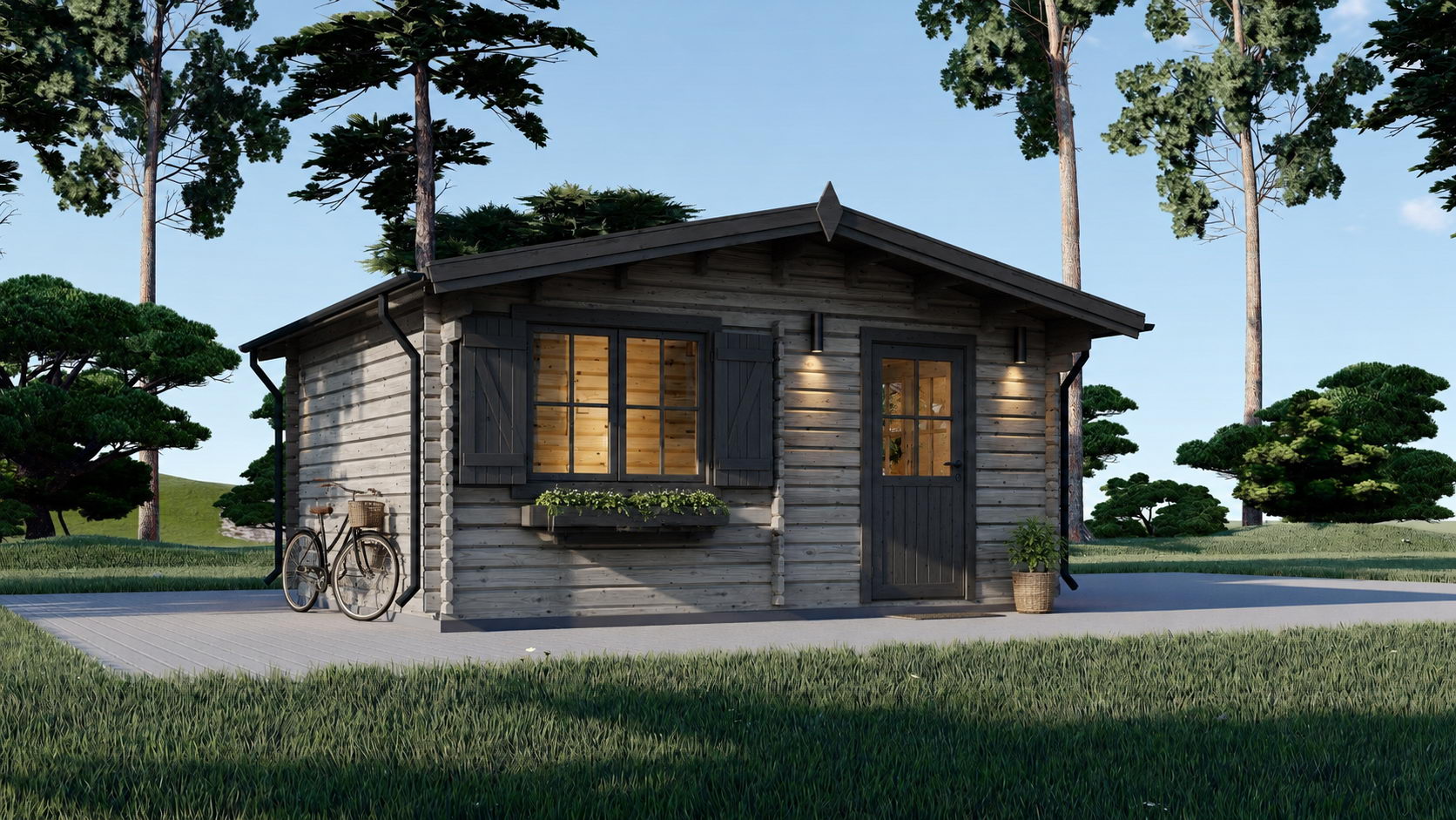 Casa modulara din lemn pin nordic la cheie prefabricata
