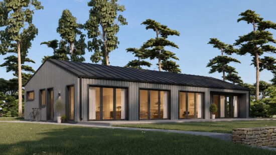 Casa modulara din lemn pin nordic la cheie prefabricata
