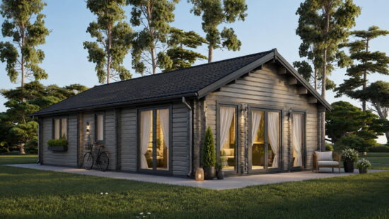 Casa modulara din lemn pin nordic la cheie prefabricata
