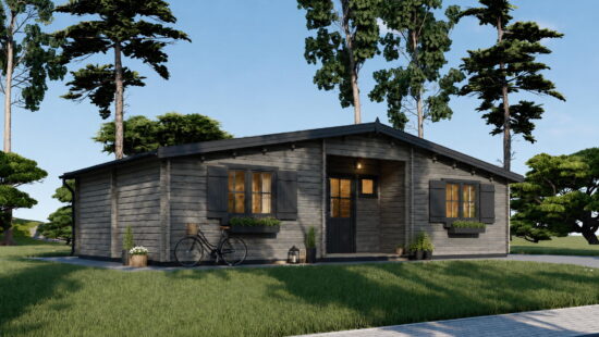 Casa modulara din lemn pin nordic la cheie prefabricata