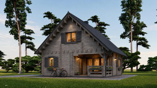 Casa modulara din lemn pin nordic la cheie prefabricata