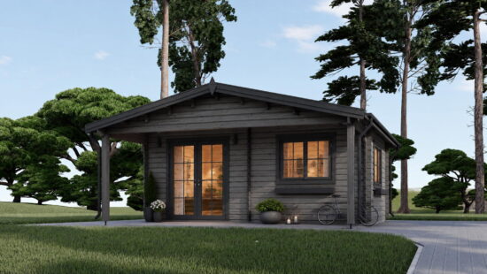 Casa modulara din lemn pin nordic la cheie prefabricata