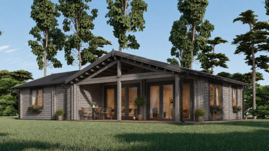 Casa modulara din lemn pin nordic la cheie prefabricata