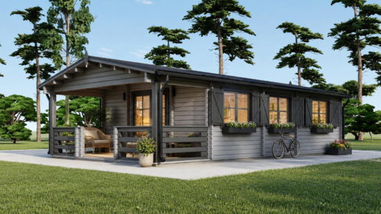 Casa modulara din lemn pin nordic la cheie prefabricata