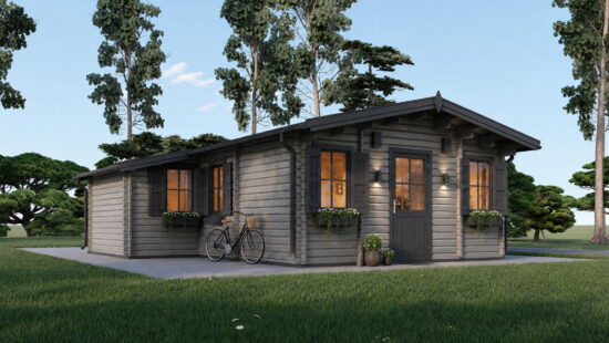 Casa modulara din lemn pin nordic la cheie prefabricata