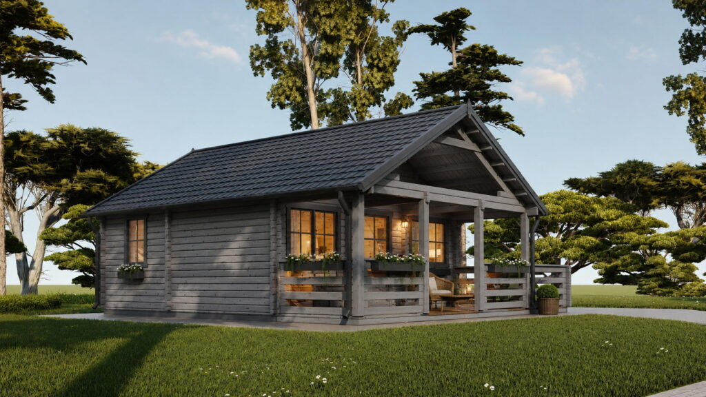 Casa modulara din lemn pin nordic la cheie prefabricata