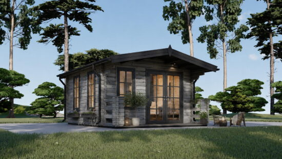 Casa modulara din lemn pin nordic la cheie prefabricata