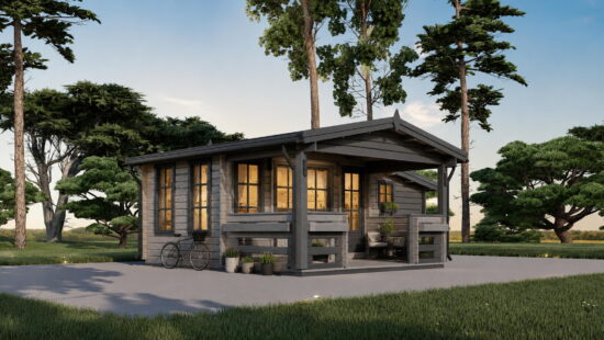 Casa modulara din lemn pin nordic la cheie prefabricata