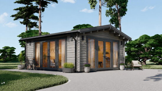 Casa modulara din lemn pin nordic la cheie prefabricata
