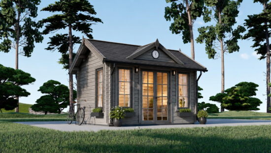 Casa modulara din lemn pin nordic la cheie prefabricata