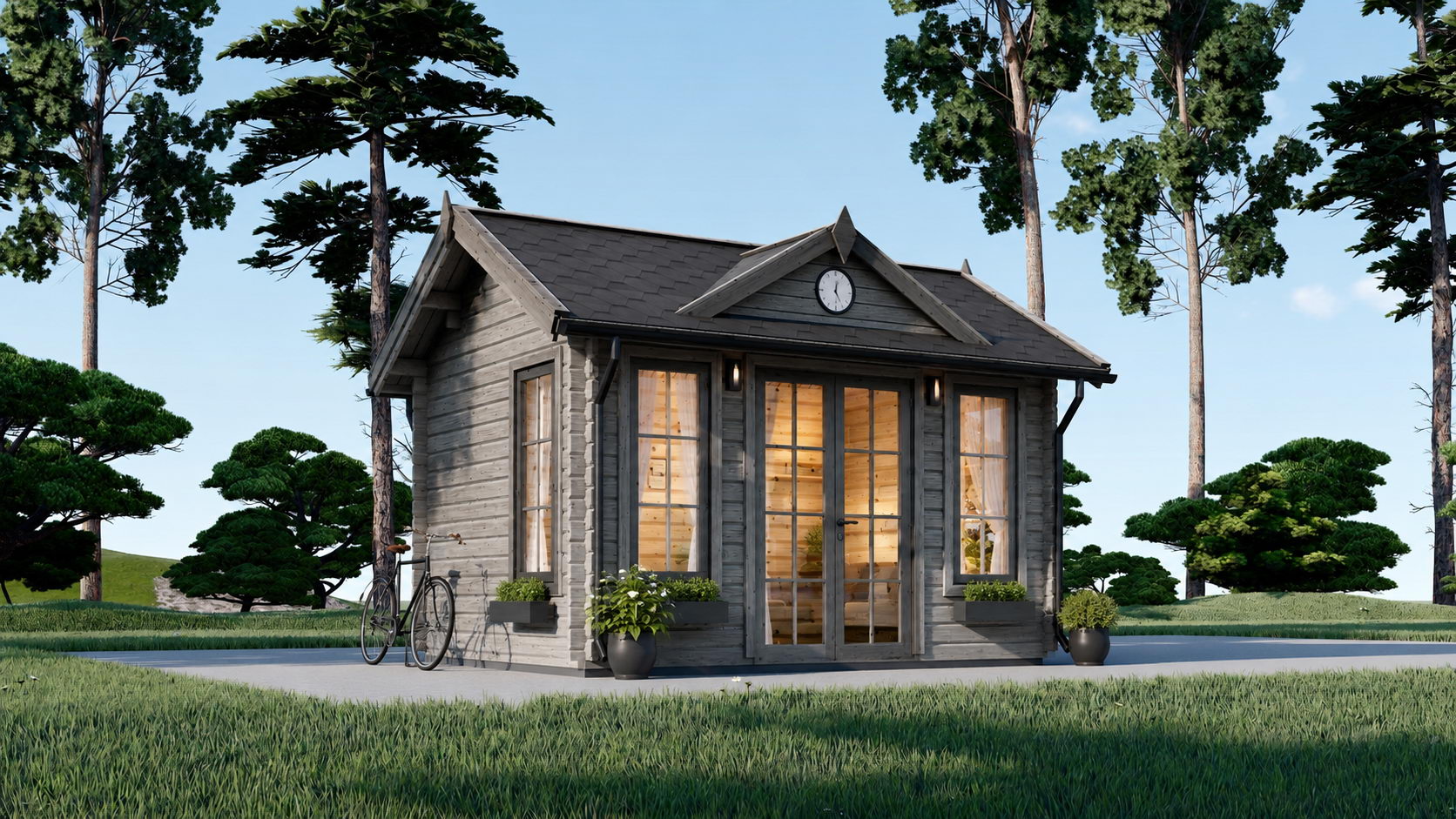 Casa modulara din lemn pin nordic la cheie prefabricata