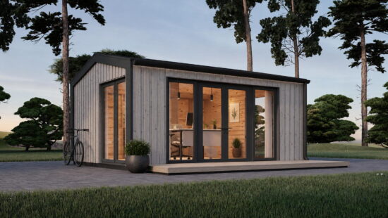 Casa modulara din lemn pin nordic la cheie prefabricata