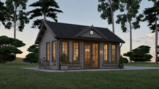 Casa modulara din lemn pin nordic la cheie prefabricata