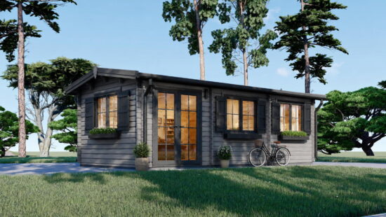 Casa modulara din lemn pin nordic la cheie prefabricata