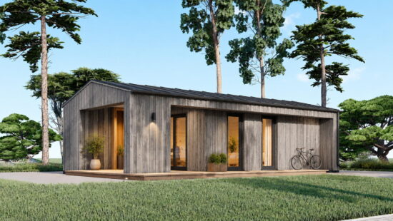 Casa modulara din lemn pin nordic la cheie prefabricata