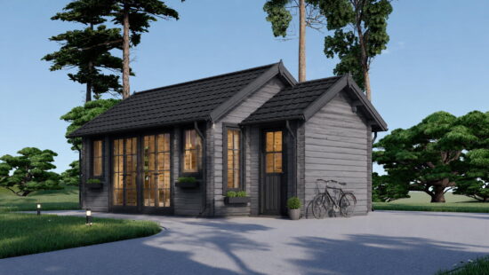 Casa modulara din lemn pin nordic la cheie prefabricata