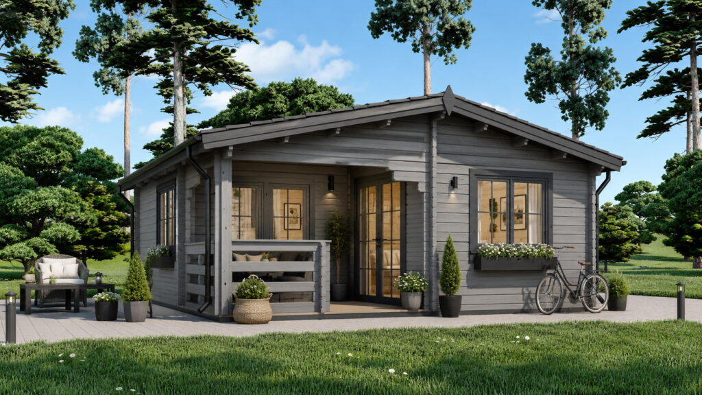 Casa modulara din lemn pin nordic la cheie prefabricata