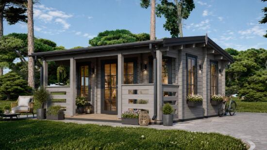 Casa modulara din lemn pin nordic la cheie prefabricata