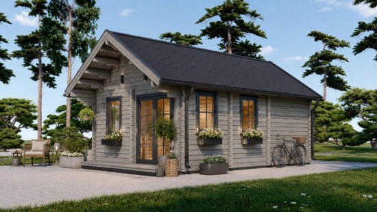 Casa modulara din lemn pin nordic la cheie prefabricata