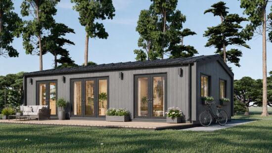 Casa modulara din lemn pin nordic la cheie prefabricata