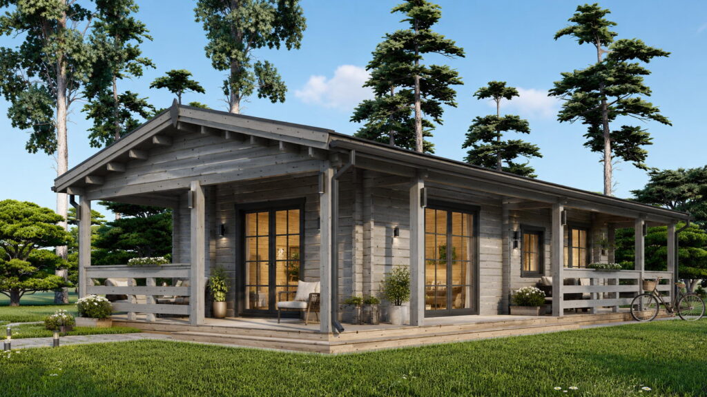 Casa modulara din lemn pin nordic la cheie prefabricata