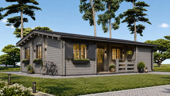 Casa modulara din lemn pin nordic la cheie prefabricata