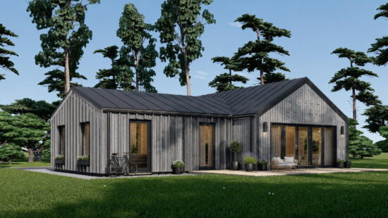 Casa modulara din lemn pin nordic la cheie prefabricata