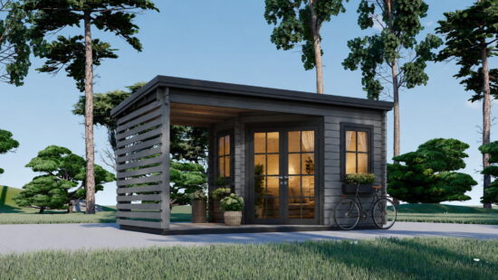 Casa modulara din lemn pin nordic la cheie prefabricata