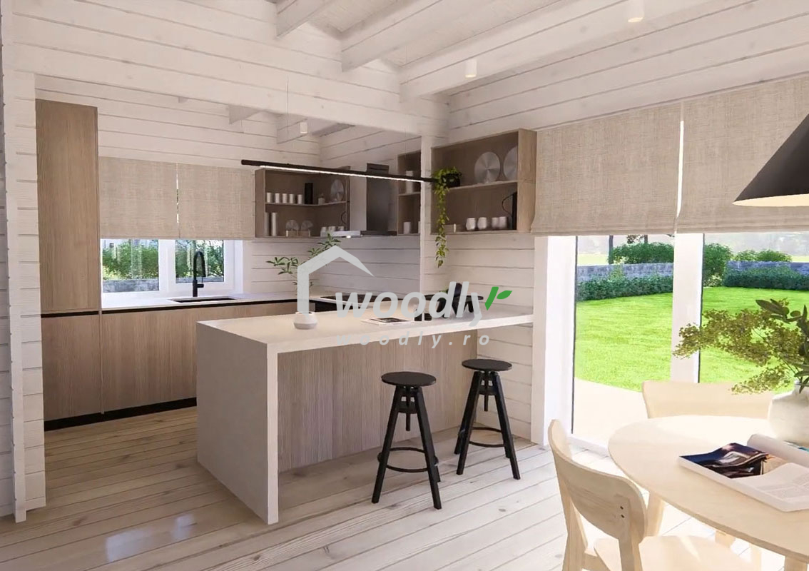 Casă modulară premium JULIA, 95 mp, din lemn de pin nordic, pentru locuire permanentă - imagine 10