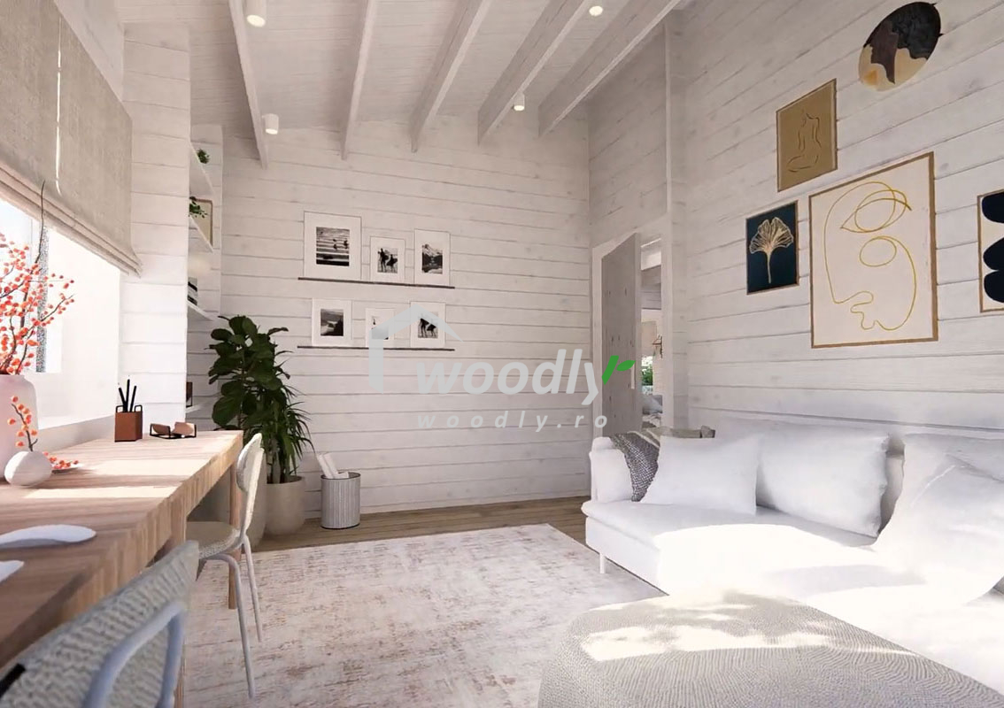Casă modulară premium JULIA, 95 mp, din lemn de pin nordic, pentru locuire permanentă - imagine 11