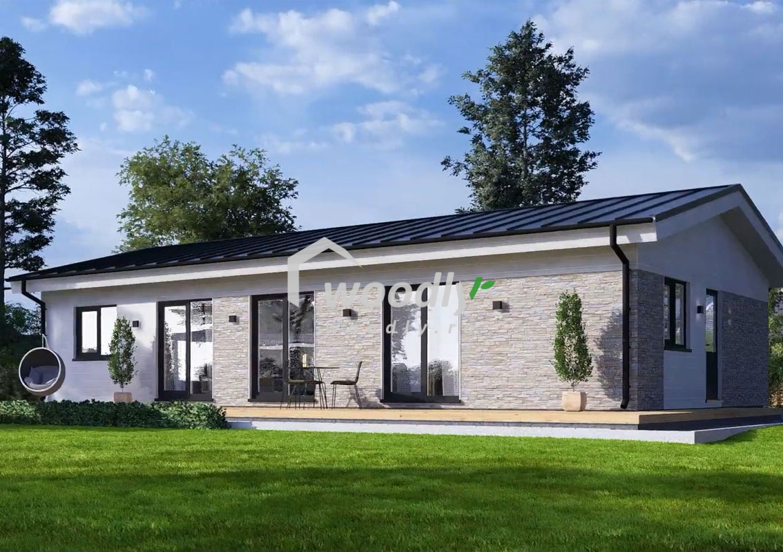 Casă modulară premium JULIA, 95 mp, din lemn de pin nordic, pentru locuire permanentă - imagine 3