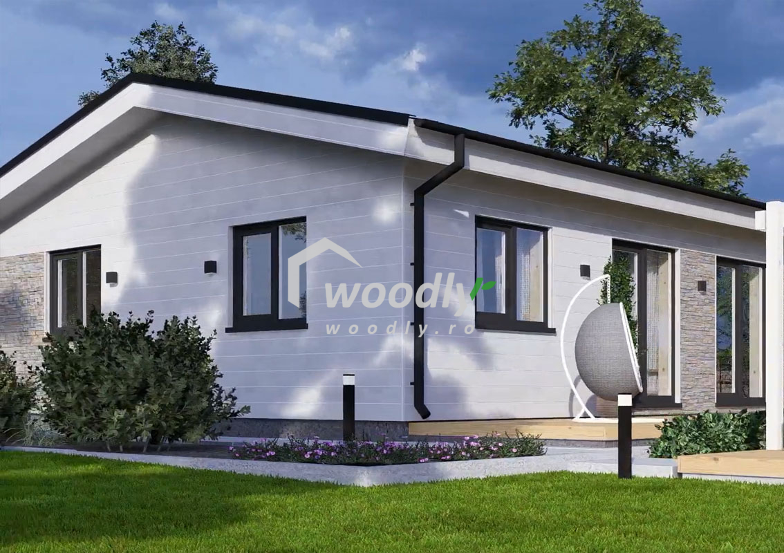 Casă modulară premium JULIA, 95 mp, din lemn de pin nordic, pentru locuire permanentă - imagine 4