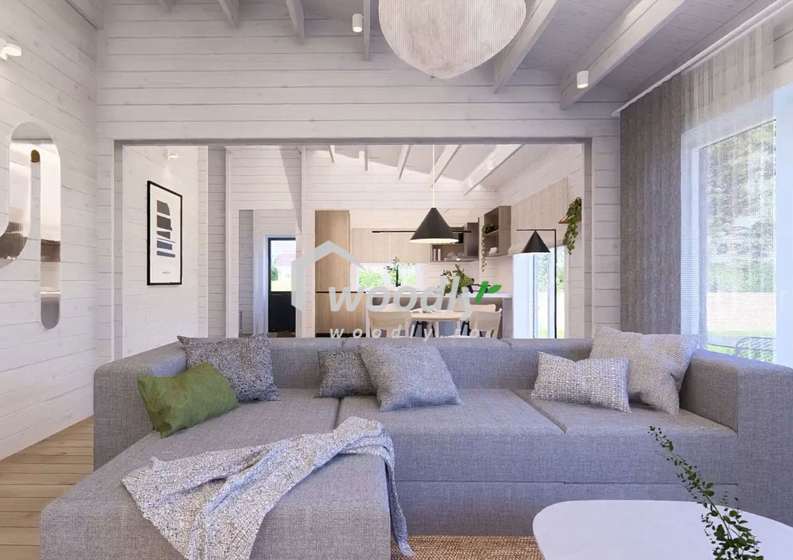 Casă modulară premium JULIA, 95 mp, din lemn de pin nordic, pentru locuire permanentă - imagine 9